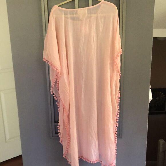 NWT Z&L peach gauze 100% cotton Palm palm beach cover up one size as is - Picture 9 of 11